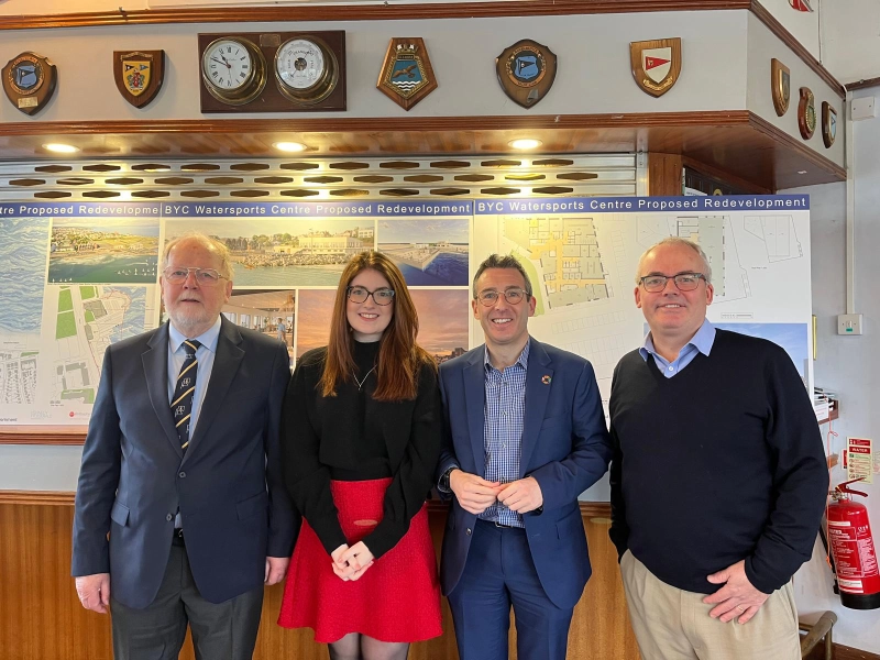 Pictured left to right: David McMullan, BYC Redevelopment Team; Connie Egan MLA; Andrew Muir MLA , Paddy Brow, BYC Redevelopment Team